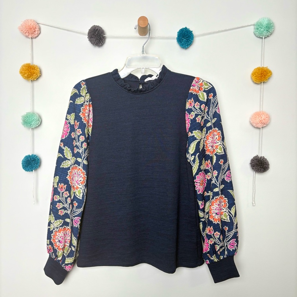THML Gavin Blouse Top in Bluetanical